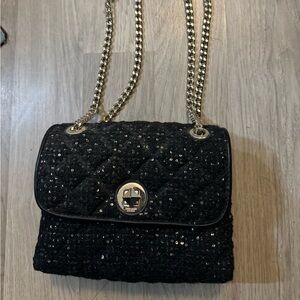 black sequin kate spade shoulder bag